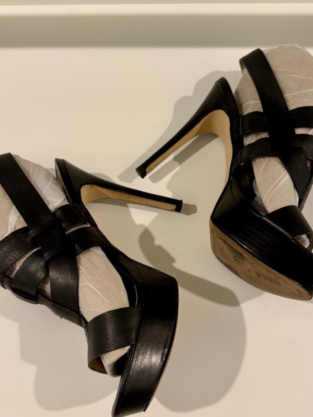Marc Fisher Strappy Black heels Size 7.5 Near Perfect